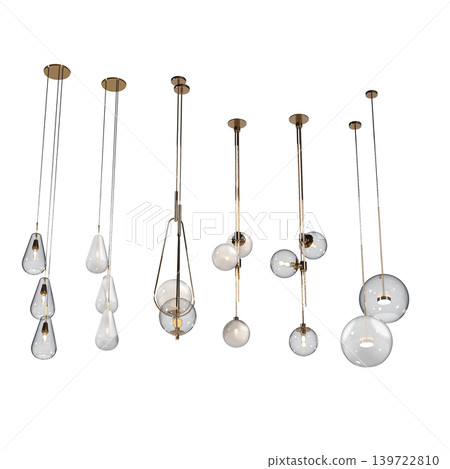 chandelier on the ceiling isolated on transparent background, hanging lamp, pendant light, 3D illustration, cg render chandelier on the ceiling isolated on transparent background, hanging lamp, pendant light, 3D illustration, cg render 139722810