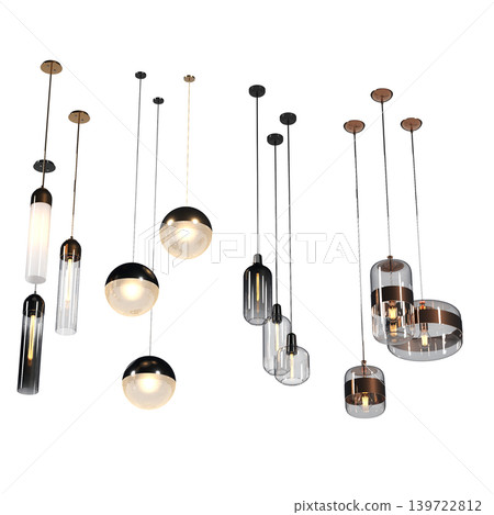 chandelier on the ceiling isolated on transparent background, hanging lamp, pendant light, 3D illustration, cg render chandelier on the ceiling isolated on transparent background, hanging lamp, pendant light, 3D illustration, cg render 139722812