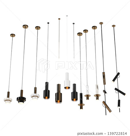 chandelier on the ceiling isolated on transparent background, hanging lamp, pendant light, 3D illustration, cg render chandelier on the ceiling isolated on transparent background, hanging lamp, pendant light, 3D illustration, cg render 139722814