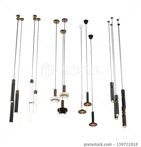 chandelier on the ceiling isolated on transparent background, hanging lamp, pendant light, 3D illustration, cg render chandelier on the ceiling isolated on transparent background, hanging lamp, pendant light, 3D illustration, cg render 139722818