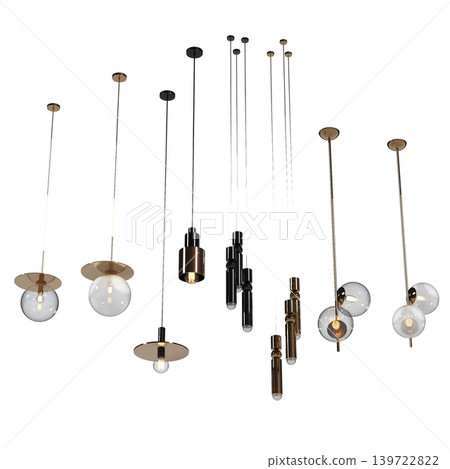 chandelier on the ceiling isolated on transparent background, hanging lamp, pendant light, 3D illustration, cg render chandelier on the ceiling isolated on transparent background, hanging lamp, pendant light, 3D illustration, cg render 139722822