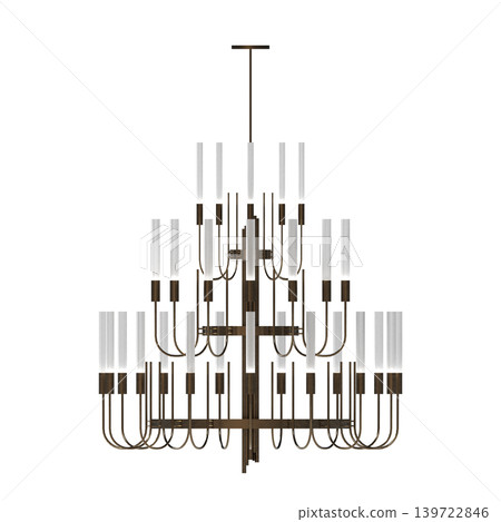 chandelier on the ceiling isolated on transparent background, hanging lamp, pendant light, 3D illustration, cg render chandelier on the ceiling isolated on transparent background, hanging lamp, pendant light, 3D illustration, cg render 139722846