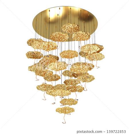 chandelier on the ceiling isolated on transparent background, hanging lamp, pendant light, 3D illustration, cg render chandelier on the ceiling isolated on transparent background, hanging lamp, pendant light, 3D illustration, cg render 139722853