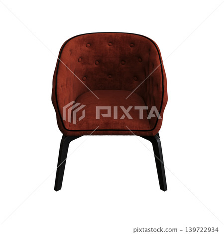 armchair isolate on a transparent background, comfortable furniture for home interior, 3D illustration, cg render 139722934