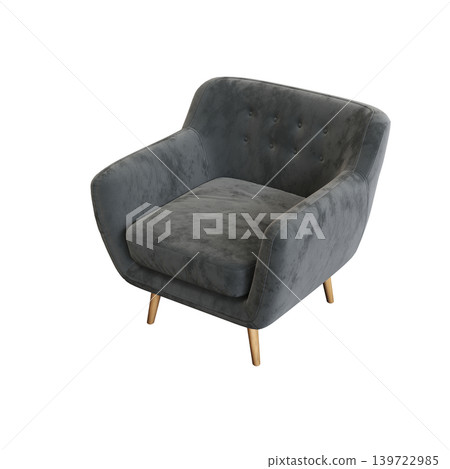 armchair isolate on a transparent background, comfortable furniture for home interior, 3D illustration, cg render armchair isolate on a transparent background, comfortable furniture for home interior, 3D illustration, cg render 139722985