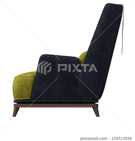 armchair isolate on a transparent background, comfortable furniture for home interior, 3D illustration, cg render 139723056