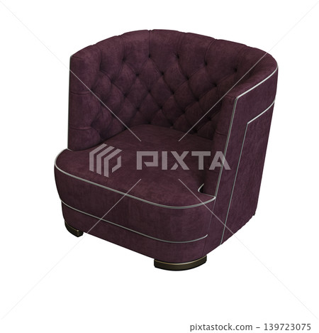 armchair isolate on a transparent background, comfortable furniture for home interior, 3D illustration, cg render armchair isolate on a transparent background, comfortable furniture for home interior, 3D illustration, cg render 139723075