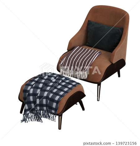 armchair isolate on a transparent background, comfortable furniture for home interior, 3D illustration, cg render armchair isolate on a transparent background, comfortable furniture for home interior, 3D illustration, cg render 139723156