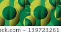 Green and yellow circles float in abstract rhythm 139723261