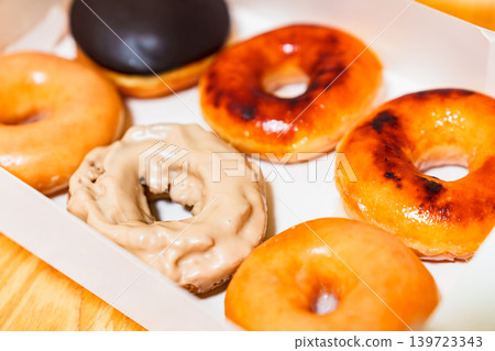 Donuts are a calorie-heavy, guilty-of-luck sweet treat [associated with diabetes]. 139723343