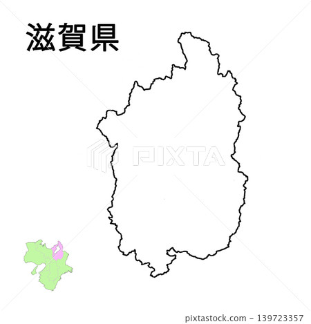 Shiga Prefecture - Blank Map (Prefectural Capital Not Shown) Shiga Prefecture - Blank Map (Prefectural Capital Not Shown) 139723357