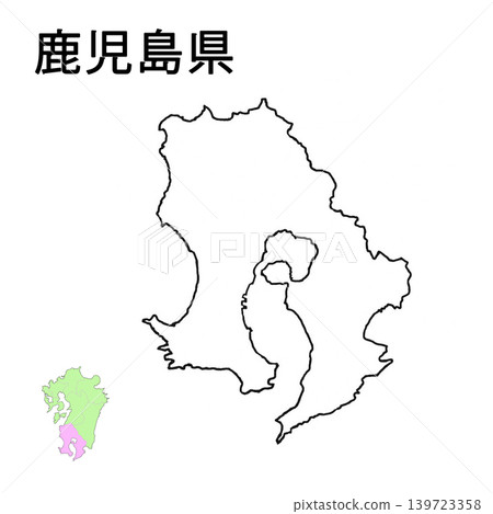 Kagoshima Prefecture - Blank Map (Prefectural Capital Not Shown) 139723358