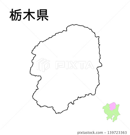 Tochigi Prefecture - Blank Map (Prefectural Capital Not Indicated) 139723363