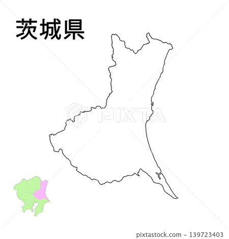 茨城縣 - 空白地圖(未顯示縣府所在地) 茨城縣 - 空白地圖(未顯示縣府所在地) 139723403