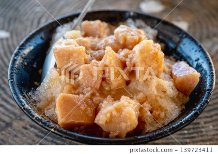 Lanyu, Taiwan: A special photo of traditional handmade sweet potato ice cream. Lanyu, Taiwan: A special photo of traditional handmade sweet potato ice cream. 139723411