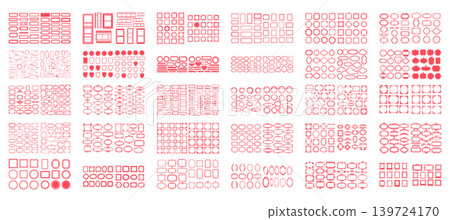 Expansive collection of decorative frames and border shapes for graphic design and invitation layouts Expansive collection of decorative frames and border shapes for graphic design and invitation layouts 139724170