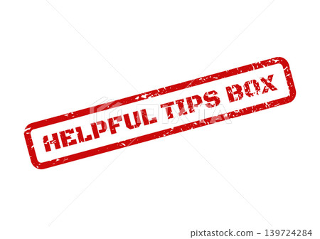 A grunge style red rubber stamp with the message helpful tips box on a clean background A grunge style red rubber stamp with the message helpful tips box on a clean background 139724284