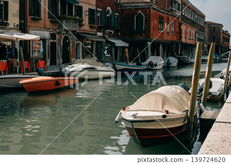 Amazing cityscape view of Venice old town and channel. Travel destination in Italy. 139724620