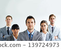 Team leader, management and professional portrait people, group or company consultant for law firm support. Service experience, mockup space wall and face of corporate attorney for business advisory 139724973