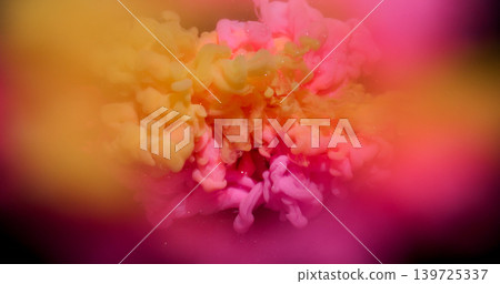Blur cloud texture. Atmospheric smoke. Defocused purple pink yellow color ink sparkling flow glitter water spreading on abstract background. Blur cloud texture. Atmospheric smoke. Defocused purple pink yellow color ink sparkling flow glitter water spreading on abstract background. 139725337