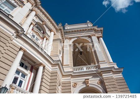 Classic architectural facade details with columns Classic architectural facade details with columns 139725485