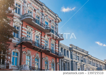 Elegant European Architecture with Clear Blue Sky Elegant European Architecture with Clear Blue Sky 139725510