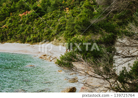 Amazing view of the Adriatic sea and Jaz beach near Budva. Travel destination in Montenegro. Amazing view of the Adriatic sea and Jaz beach near Budva. Travel destination in Montenegro. 139725764