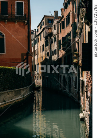 Amazing cityscape view of Venice old town and channel. Travel destination in Italy. Amazing cityscape view of Venice old town and channel. Travel destination in Italy. 139725768