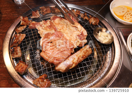 Delicious Traditional Korean Marinated Pork Ribs Barbecue Grilling 139725910