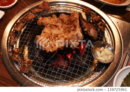 Delicious Traditional Korean Marinated Pork Ribs Barbecue Grilling 139725961