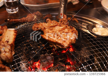 Delicious Traditional Korean Marinated Pork Ribs Barbecue Grilling 139725966