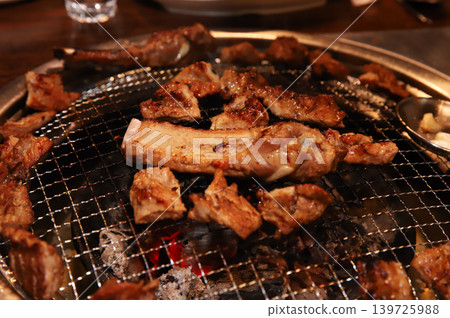 Delicious Traditional Korean Marinated Pork Ribs Barbecue Grilling 139725988