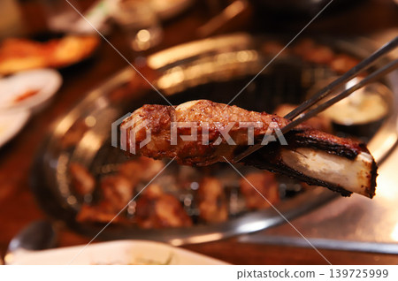 Delicious Traditional Korean Marinated Pork Ribs Barbecue Grilling Delicious Traditional Korean Marinated Pork Ribs Barbecue Grilling 139725999