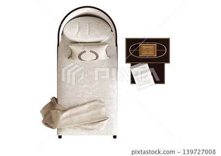 double bed isolated on a transparent background, furniture for the bedroom interior, 3D illustration, cg render double bed isolated on a transparent background, furniture for the bedroom interior, 3D illustration, cg render 139727008