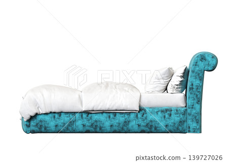 double bed isolated on a transparent background, furniture for the bedroom interior, 3D illustration, cg render double bed isolated on a transparent background, furniture for the bedroom interior, 3D illustration, cg render 139727026