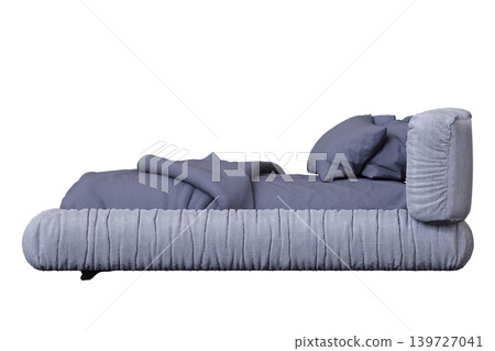 double bed isolated on a transparent background, furniture for the bedroom interior, 3D illustration, cg render double bed isolated on a transparent background, furniture for the bedroom interior, 3D illustration, cg render 139727041