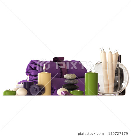 Bathroom accessories isolated on transparent background, bidet, 3D illustration, cg render 139727179