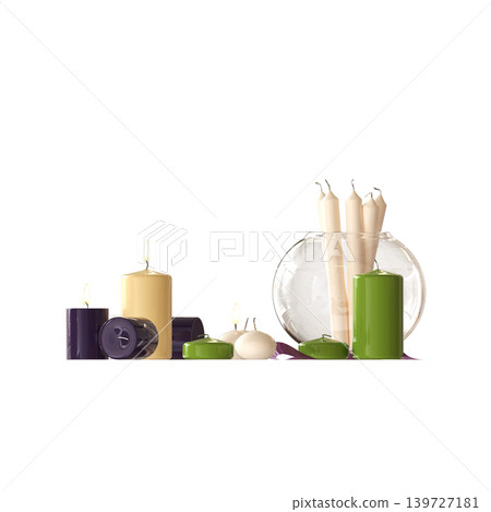 Bathroom accessories isolated on transparent background, bidet, 3D illustration, cg render 139727181