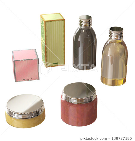 Bathroom accessories isolated on transparent background, bidet, 3D illustration, cg render 139727190