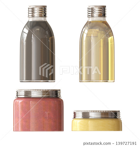 Bathroom accessories isolated on transparent background, bidet, 3D illustration, cg render 139727191
