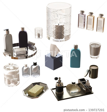 Bathroom accessories isolated on transparent background, bidet, 3D illustration, cg render Bathroom accessories isolated on transparent background, bidet, 3D illustration, cg render 139727201
