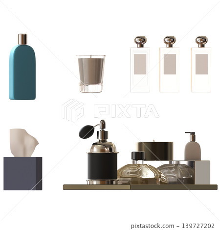 Bathroom accessories isolated on transparent background, bidet, 3D illustration, cg render Bathroom accessories isolated on transparent background, bidet, 3D illustration, cg render 139727202