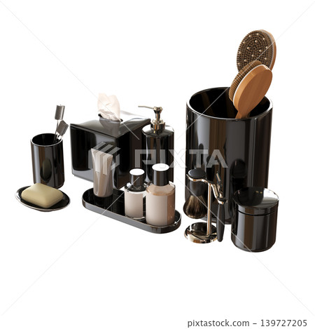 Bathroom accessories isolated on transparent background, bidet, 3D illustration, cg render Bathroom accessories isolated on transparent background, bidet, 3D illustration, cg render 139727205