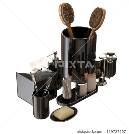 Bathroom accessories isolated on transparent background, bidet, 3D illustration, cg render Bathroom accessories isolated on transparent background, bidet, 3D illustration, cg render 139727207