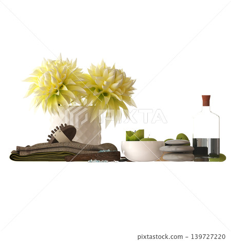 Bathroom accessories isolated on transparent background, bidet, 3D illustration, cg render 139727220