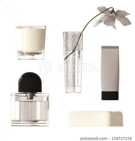 Bathroom accessories isolated on transparent background, bidet, 3D illustration, cg render Bathroom accessories isolated on transparent background, bidet, 3D illustration, cg render 139727258