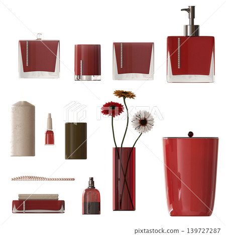 Bathroom accessories isolated on transparent background, bidet, 3D illustration, cg render Bathroom accessories isolated on transparent background, bidet, 3D illustration, cg render 139727287
