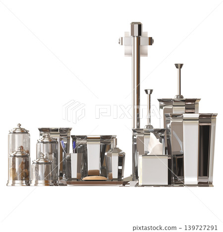 Bathroom accessories isolated on transparent background, bidet, 3D illustration, cg render Bathroom accessories isolated on transparent background, bidet, 3D illustration, cg render 139727291