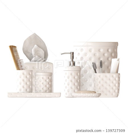 Bathroom accessories isolated on transparent background, bidet, 3D illustration, cg render Bathroom accessories isolated on transparent background, bidet, 3D illustration, cg render 139727309