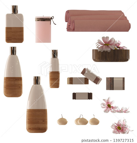 Bathroom accessories isolated on transparent background, bidet, 3D illustration, cg render Bathroom accessories isolated on transparent background, bidet, 3D illustration, cg render 139727315